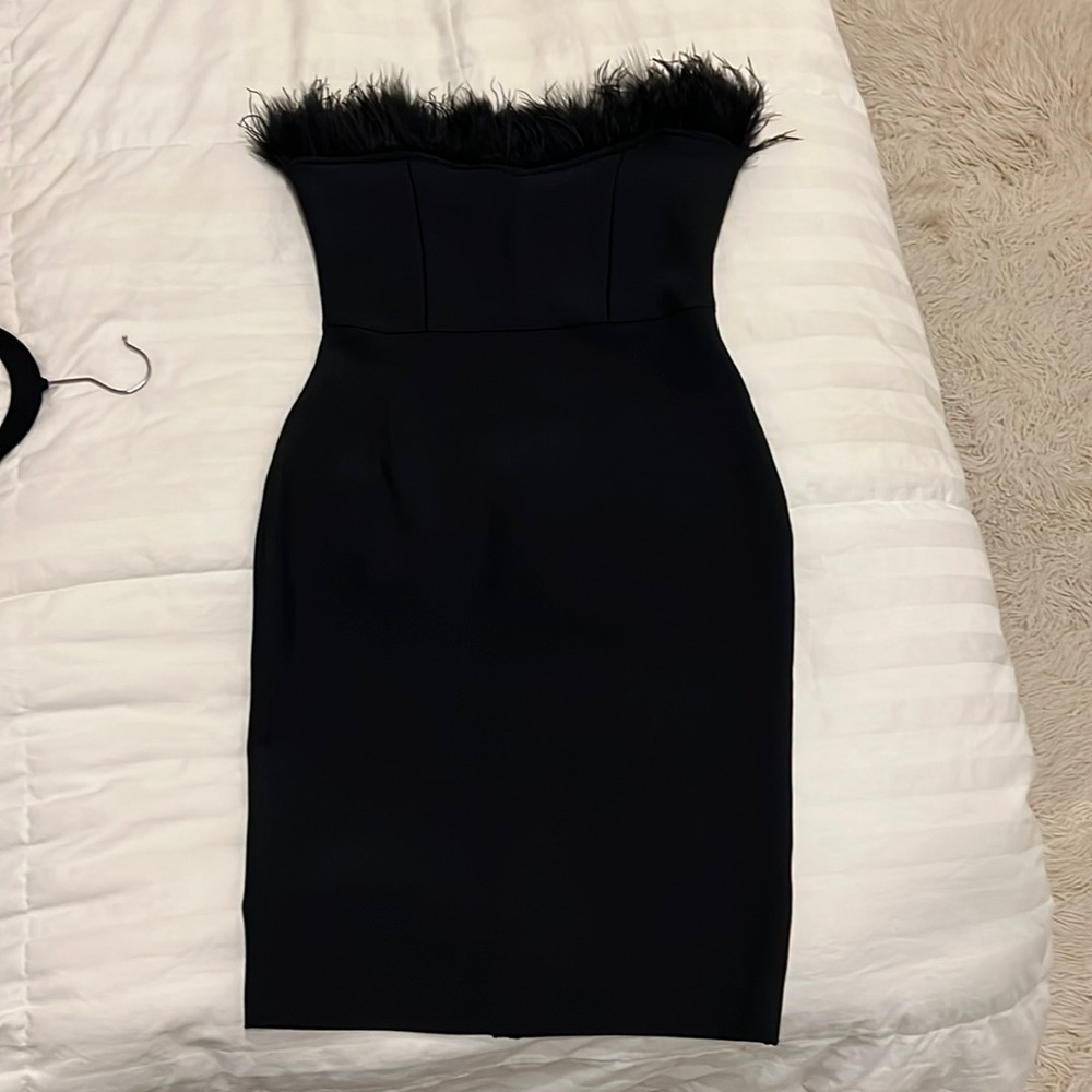 Feather top cocktail dress